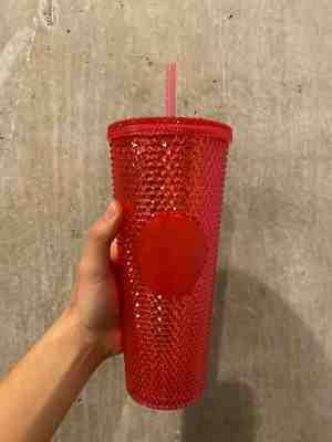 Starbucks Studded Cold Cup Tumbler WINTER HOLIDAY 2019 24 oz Neon Pink - Sold on eBay Nov, 21st 2019 for $33.00