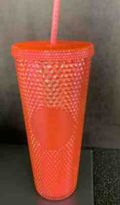 Brand New 2019 Starbucks Neon Pink Studded Spiked 24oz Tumbler Winter Holiday - Sold on eBay Nov, 21st 2019 for $21.50