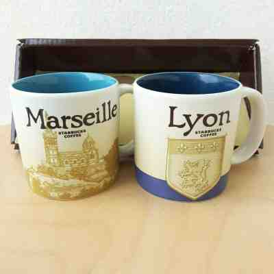 2 Demitasse Starbucks City Mugs 3 oz Global icon city MARSEILLE & LYON, FRANCE - Sold on eBay Nov, 21st 2019 for $22.95