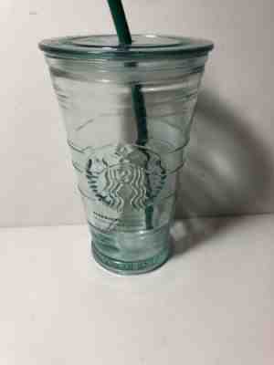 STARBUCKS Recycled Glass Tumbler 16 Oz Cup Lid With Straw  - Sold on eBay Nov, 21st 2019 for $20.90