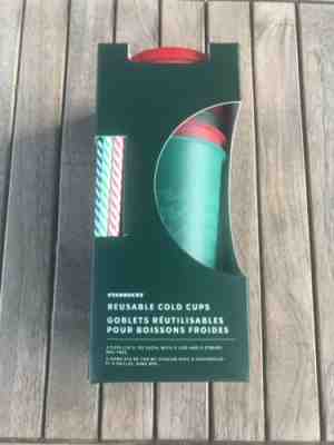 New Starbucks 2019 Holiday Reusable Cold Cups Set Of 5 Christmas In Hand. - Sold on eBay Nov, 21st 2019 for $23.00
