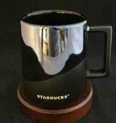 Starbucks 14oz Coffee Mug Half Glossy Half Matte Black Square Handle 2017 - Sold on eBay Nov, 21st 2019 for $20.00