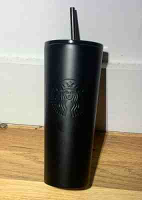 New 24 Oz Starbucks Matte Black Stainless Steel Double Walled Cold Tumbler - Sold on eBay Nov, 21st 2019 for $15.50