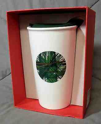 New 2014 Starbucks 12oz TUMBLER Ceramic Traveler Graphic Green Dot Coffee Mug - Sold on eBay Nov, 21st 2019 for $23.96