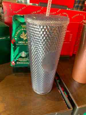 Holiday Starbucks 2019 Venti Bling Platinum/silver Studded Tumbler Cup - Sold on eBay Nov, 21st 2019 for $25.00