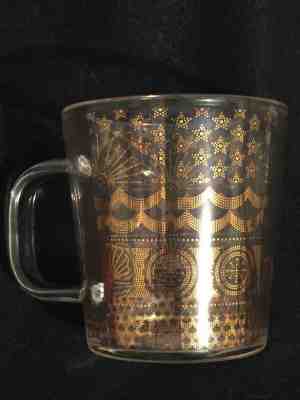 Starbucks 2017 Golden Sea Pattern Anniversary Collection Glass Mug 14 oz. - Sold on eBay Nov, 21st 2019 for $19.95