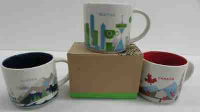 3 x Starbucks Mugs: 14 FL oz You Are Here Collection Alaska, Canada, Seattle Mug - Sold on eBay Nov, 21st 2019 for $36.00