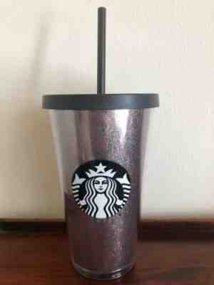 Starbucks Holiday Silver Gray Glitter 16oz Cold Cup Coffee Drink Tumbler Straw - Sold on eBay Nov, 23rd 2019 for $24.95