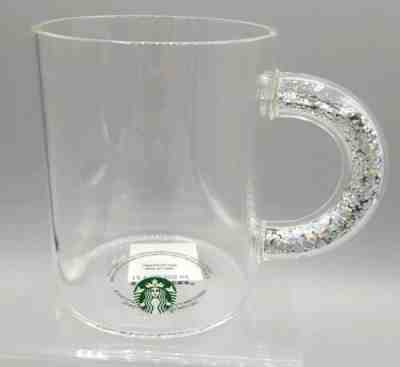 Starbucks Glitter Handle Limited Edition 12 oz Glass Mug - Sold on eBay Nov, 23rd 2019 for $24.99