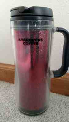 2008 Starbucks Pink Glitter Shiny Travel Mug Cup Tumbler with handle - Sold on eBay Nov, 23rd 2019 for $30.00