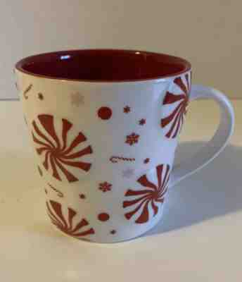 Starbucks Raised Peppermint Candy Cane Red & White Holiday 2007 Mug Cup 16 Oz - Sold on eBay Nov, 23rd 2019 for $20.00