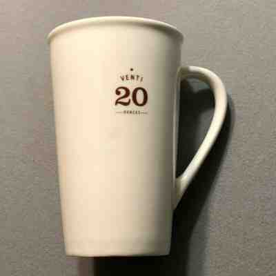Starbucks 2010 Venti 20 Ounces White Tall Ceramic 20oz Coffee Latte Mug Cup - Sold on eBay Nov, 23rd 2019 for $19.99