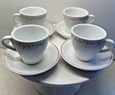 Starbucks Set of 4 Demitasse Espresso Cups With Saucers 2005 Red and White  EUC - Sold on eBay Nov, 23rd 2019 for $24.00