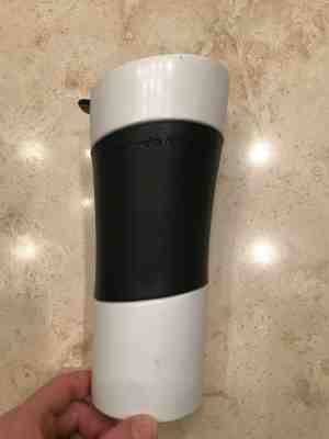Starbucks 2009 14oz Ceramic Porcelain White Travel Mug w/ Black Silicon Grip #3 - Sold on eBay Nov, 23rd 2019 for $15.00