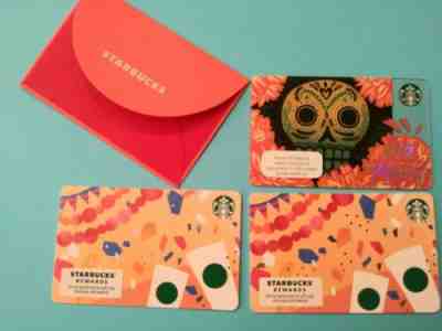 Starbucks gift card 2019 "DAY OF THE DEAD" ???????? 3 DOTD Cards w/envelope. New.... - Sold on eBay Nov, 23rd 2019 for $15.95