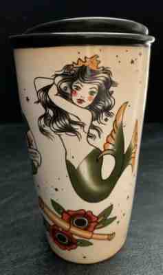 Starbucks Tattoo Mermaid Sailor Heart Traveler Tumbler Dot Collection 2015 Mint - Sold on eBay Nov, 23rd 2019 for $75.00
