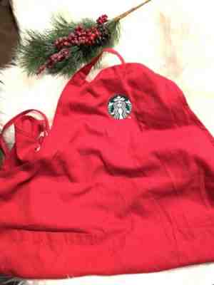 Starbucks Coffee Barista Red Apron Holiday Seasonal - Sold on eBay Nov, 23rd 2019 for $19.99
