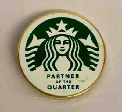 Starbucks Round Pin PARTNER OF THE QUARTER Lapel Pin  - Sold on eBay Nov, 23rd 2019 for $19.99