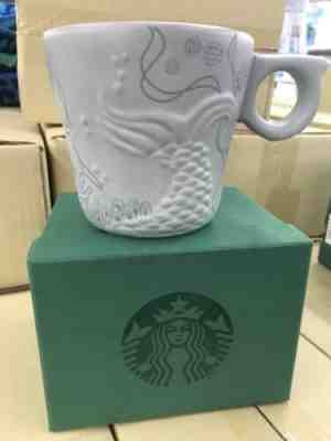 (2) Starbucks Embossed Mermaid Siren Tail Mugs Gray 12 oz 2016 W/ GIFT BOXES - Sold on eBay Nov, 23rd 2019 for $19.00
