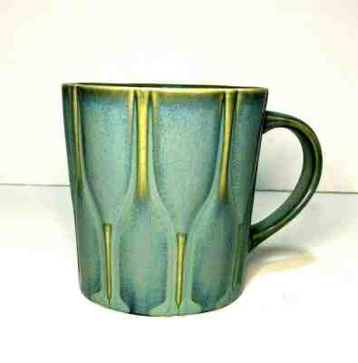 STARBUCKS Coffee 2010 New Bone China Mug Lucky Bamboo Blue Green 16 Fl. Oz - Sold on eBay Nov, 23rd 2019 for $26.00