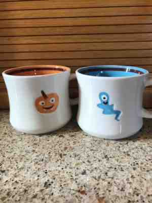 Starbucks Blue Ghost Orange Pumpkin Vampire Halloween 2006 Pair of Mugs - Sold on eBay Nov, 23rd 2019 for $19.99