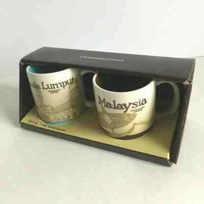 Set of TWO Starbucks Coffee Demitasse Mugs Kuala Lumpur Malaysia 2016 NIB RARE - Sold on eBay Nov, 22nd 2019 for $22.99