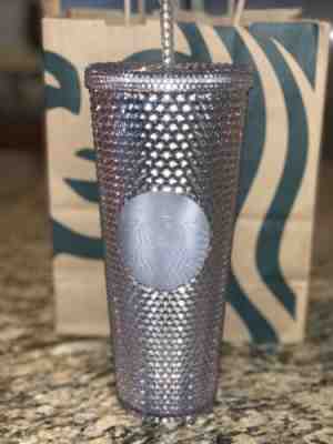 Starbucks 2019 BLING PLATINUM Studded Tumbler Venti 24oz Holiday - Sold on eBay Nov, 22nd 2019 for $25.00