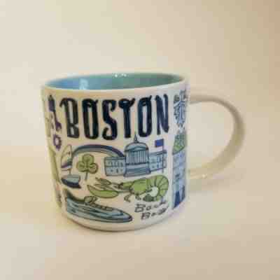 Starbucks Mug Boston Massachusetts 2018 Been There Series Green Aqua Coffee Cup  - Sold on eBay Nov, 22nd 2019 for $18.80