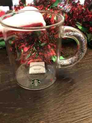 Starbucks Christmas Mug Glitter Handle Glass Mug Holiday Cup 2019 - Sold on eBay Nov, 22nd 2019 for $28.99