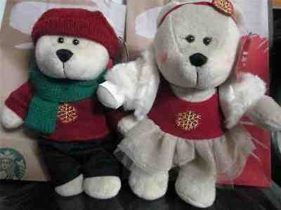 2014 set of 2  STARBUCKS BEARISTA CHRISTMAS BOY & GIRL bear BRAND NEW Asia Excl - Sold on eBay Nov, 22nd 2019 for $129.99