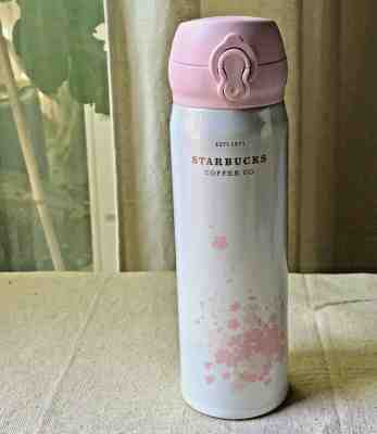 Starbucks White Pink Floral Thermos Tumbler Thermal Bottle 500 cup Korea Floral - Sold on eBay Nov, 22nd 2019 for $55.25