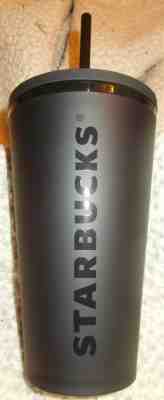 2019 Starbucks New Grande Tumbler Cup Matte Black Vertical Lettering - Sold on eBay Nov, 22nd 2019 for $35.00