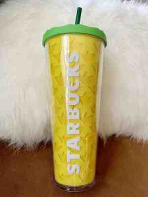 Starbucks Yellow Pineapple Tumbler 2014 Cold Beverages - Sold on eBay Nov, 22nd 2019 for $35.00