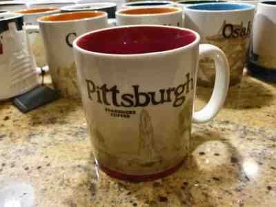 Starbucks PITTSBURGH Icon Series Mug 2012 MIC, new w SKU, 16 oz Discontinued - Sold on eBay Nov, 22nd 2019 for $44.95