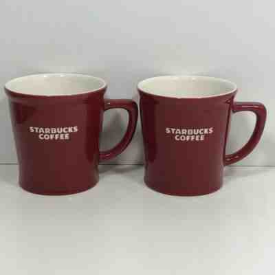 2 Starbucks Coffee Red Bone China 16oz Cup Mugs 2009 - Excellent - Sold on eBay Nov, 22nd 2019 for $25.49