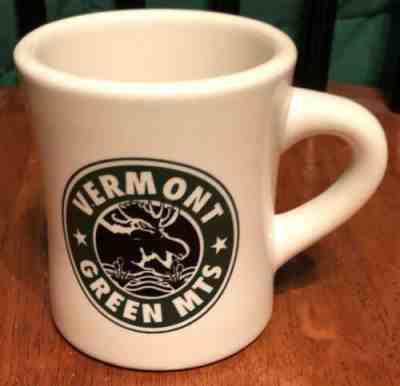 Vintage Starbucks Logo Style Vermont Green Mountains Coffee Mug Thick  - Sold on eBay Nov, 24th 2019 for $15.00