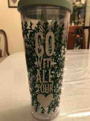 Starbucks Tumbler Go With All Your Heart Christmas Gift Snowflakes Green - Sold on eBay Nov, 24th 2019 for $22.00