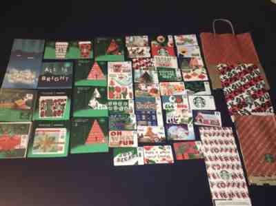 53 NEW STARBUCKS 2019 CHRISTMAS HOLIDAY GIFT CARDS LOT WITH HOLIDAY BAGS - Sold on eBay Nov, 24th 2019 for $15.00