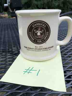 THE FIRST STARBUCKS STORE Collectors MUG Pike Place Market Seattle WA est 1971 - Sold on eBay Nov, 24th 2019 for $19.99