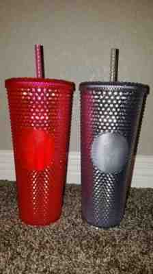 Lot of 2 NEW STARBUCKS 2019 Bling PINK & Silver Studded Cold Cup Tumbler HOLIDAY - Sold on eBay Nov, 24th 2019 for $40.00
