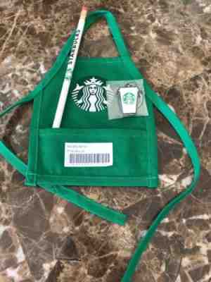 Starbucks Mini Barista Apron Card Holder, Rubber Keychain and Pencil - Sold on eBay Nov, 24th 2019 for $20.99