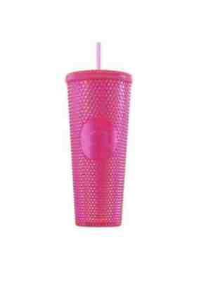 NEW STARBUCKS 2019 Neon Pink Studded Cold Cup Tumbler Christmas HOLIDAY In Hand - Sold on eBay Nov, 24th 2019 for $21.50