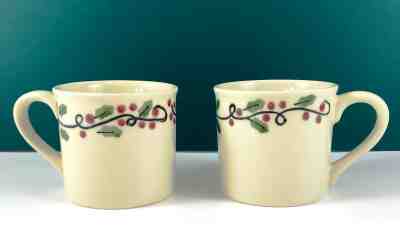 Hartstone Starbucks Christmas Holly Berry Coffee Tea Mug Set of Two 14 oz Signed - Sold on eBay Nov, 24th 2019 for $34.95