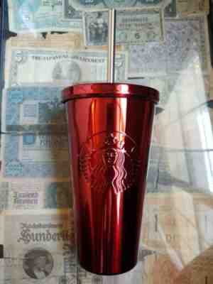 Starbucks Red Stainless Steel Insulated Double Wall Tumbler 16 oz Travel Mug  - Sold on eBay Nov, 24th 2019 for $15.50