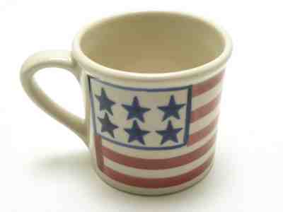 STARBUCKS BARISTA Hartstone Pottery Six Star Flag Coffee Mug Hand Painted - Sold on eBay Nov, 24th 2019 for $24.99