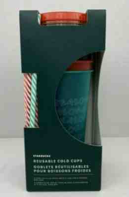 NEW Starbucks 2019 Holiday Christmas Winter Reusable Cold Cups 5 pack w/  Straws - Sold on eBay Nov, 24th 2019 for $20.00