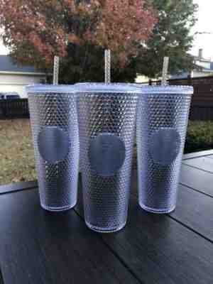 Starbucks 2019 BLING PLATINUM Studded Tumbler Venti 24oz Holiday ON HAND! - Sold on eBay Nov, 24th 2019 for $28.44