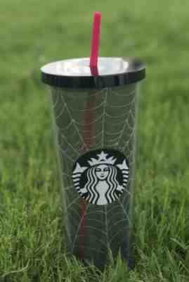 Starbucks Halloween Tumbler 2019 Glitter Spiderweb Cup Limited Edition Fall - Sold on eBay Nov, 24th 2019 for $35.00