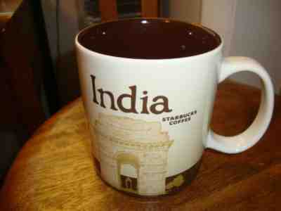 STARBUCKS India Global Icon Series Big Coffee Mug 16oz 2009 cricket - Sold on eBay Nov, 24th 2019 for $22.00