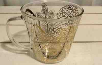 Starbucks Clear Glass Gold Butterfly 14 Oz Mug - Sold on eBay Nov, 23rd 2019 for $21.99